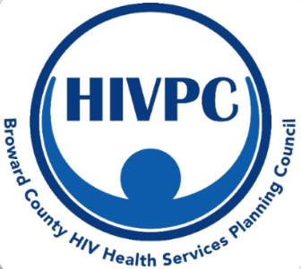 Logo of the Broward County HIV Health Services Planning Council with "HIVPC" in blue letters inside a circle, surrounded by the council's full name.